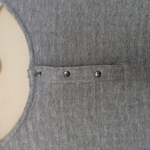 Medium Promod Gray Quilted Elbow Length Sleeve Dress - Picture 16 of 16